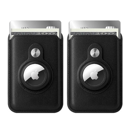 RFID Blocking Snap-On MagSafe Magnetic Card Wallet Holder Organizer With Built-In AirTag Pocket