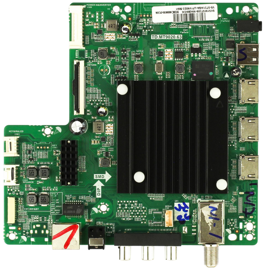 SVS1MST309-MA200CK Insignia Main Board, 02-1MTT31D75-C01T, V8-ST31ABA-LF1V4023.5891, TD.MT9020.63, NS-70F501NA25, NS-75F501NA25, NS-85F501NA25