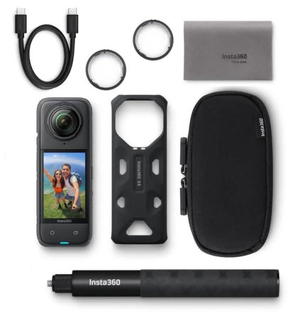 Insta360 X4 - Standard Bundle with Invisible Selfie Stick, 8K Waterproof 360 Action Camera, 4K Wide-Angle Video, Soft Pouch - Open Box
