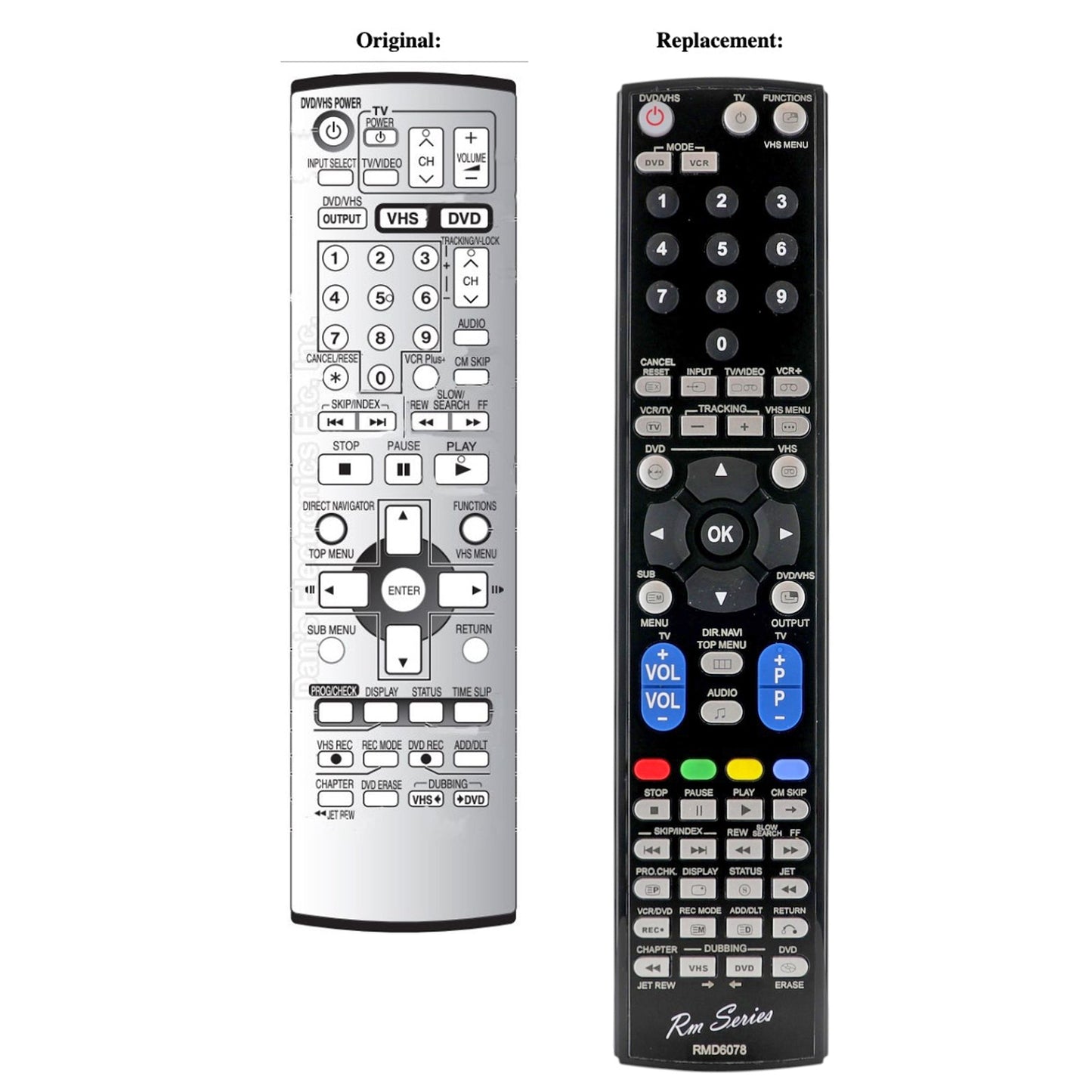 Anderic EUR7721X10 DVDR / VCR Combo Remote Control for Panasonic - RMD6078