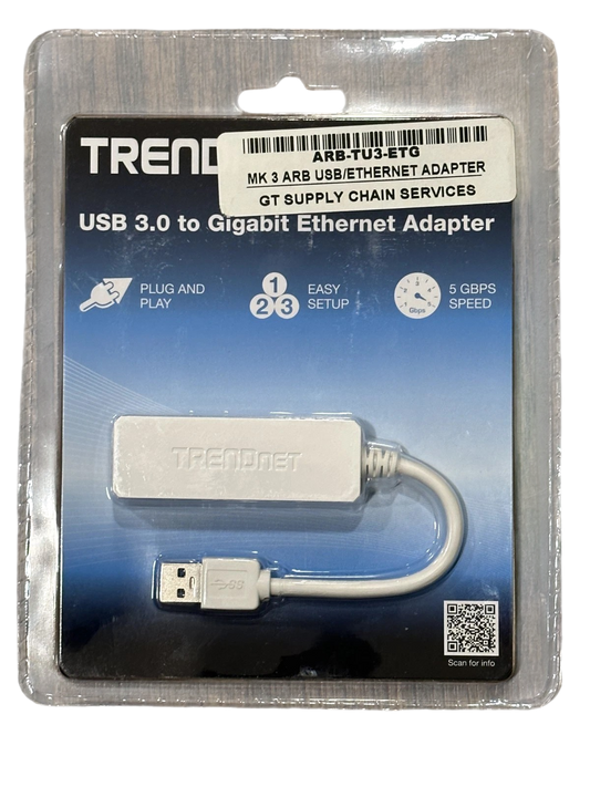 TRENDnet TU3-ETG USB 3.0 to Gigabit Ethernet Adapter White New Sealed