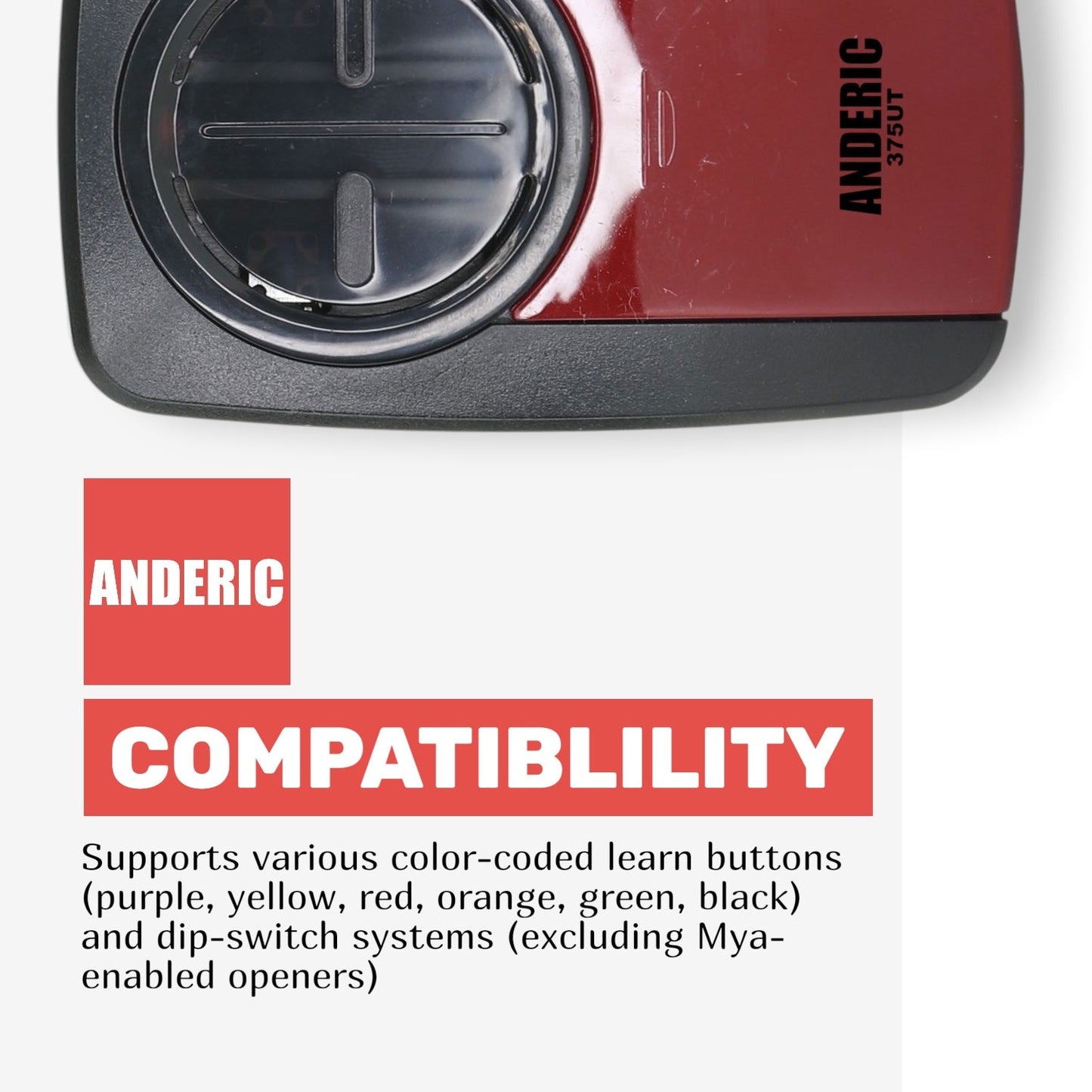 Anderic 375UT-2button Universal 2-Button Garage Door Opener Remote Control for LiftMaster, Chamberlain, Genie, Craftsman, Linear, and Wayne Dalton
