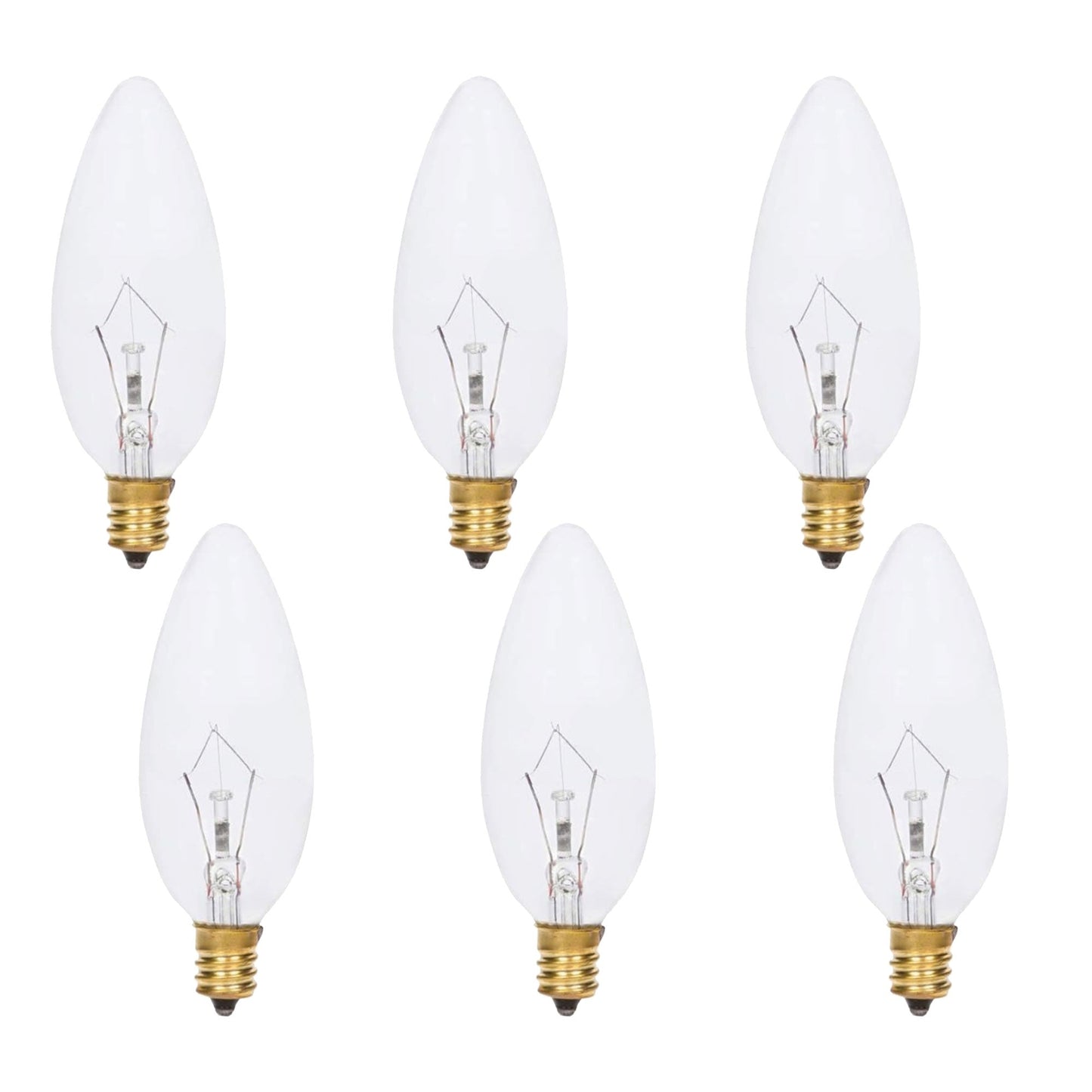 Foundation™ 40-Watt Incandescent Dimmable Light Bulb - 2700K Soft White, E12 Candelabra Base, Torpedo - 6-Pack