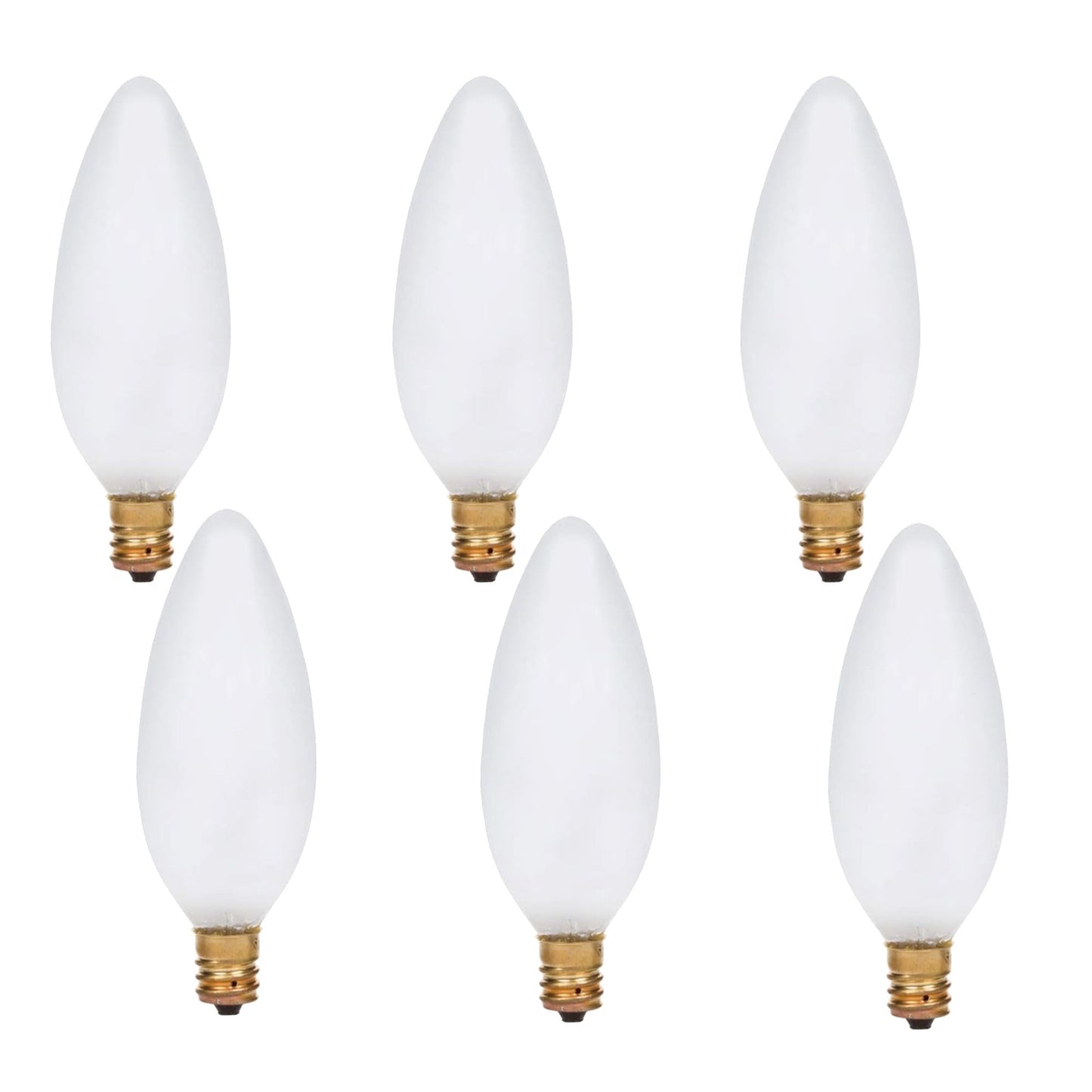 Foundation™ 40-Watt Incandescent Dimmable Light Bulb - 2700K Soft White, E12 Candelabra Base, Torpedo - 6-Pack