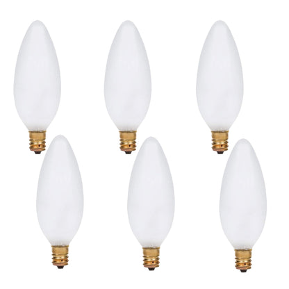 Foundation™ 40-Watt Incandescent Dimmable Light Bulb - 2700K Soft White, E12 Candelabra Base, Torpedo - 6-Pack