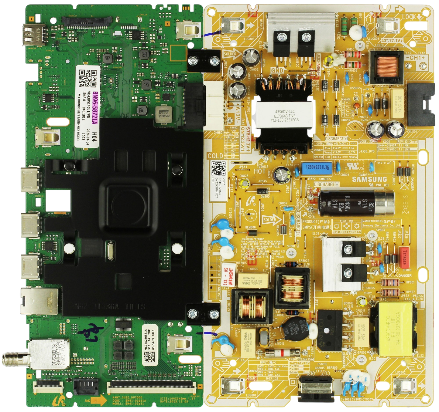 Samsung BN96-58721A / BN44-01266C Main Board Power Supply for UN43DU7200BXZA (Version UB02)
