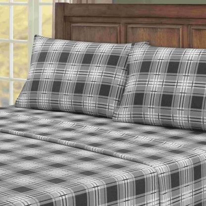 4-Piece: Kathy Ireland 100% Turkish Cotton Flannel Sheet Set