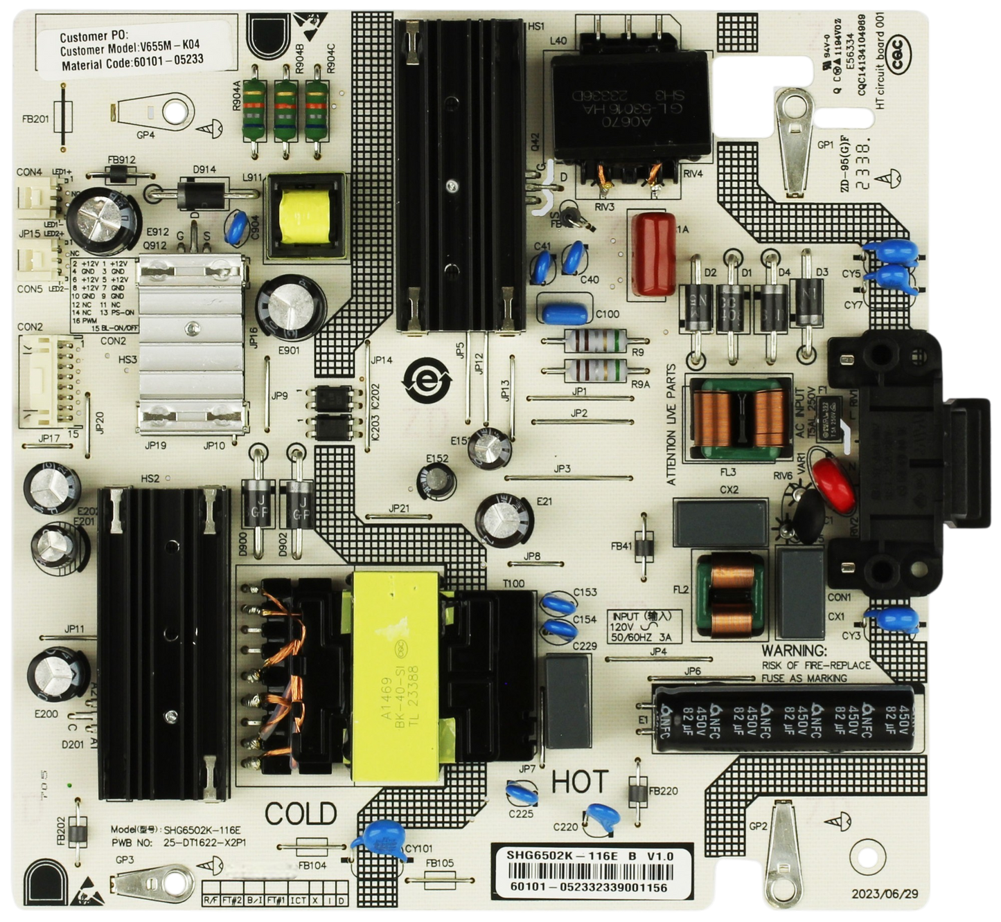 Vizio 60101-05233 Power Supply for V655M-K04