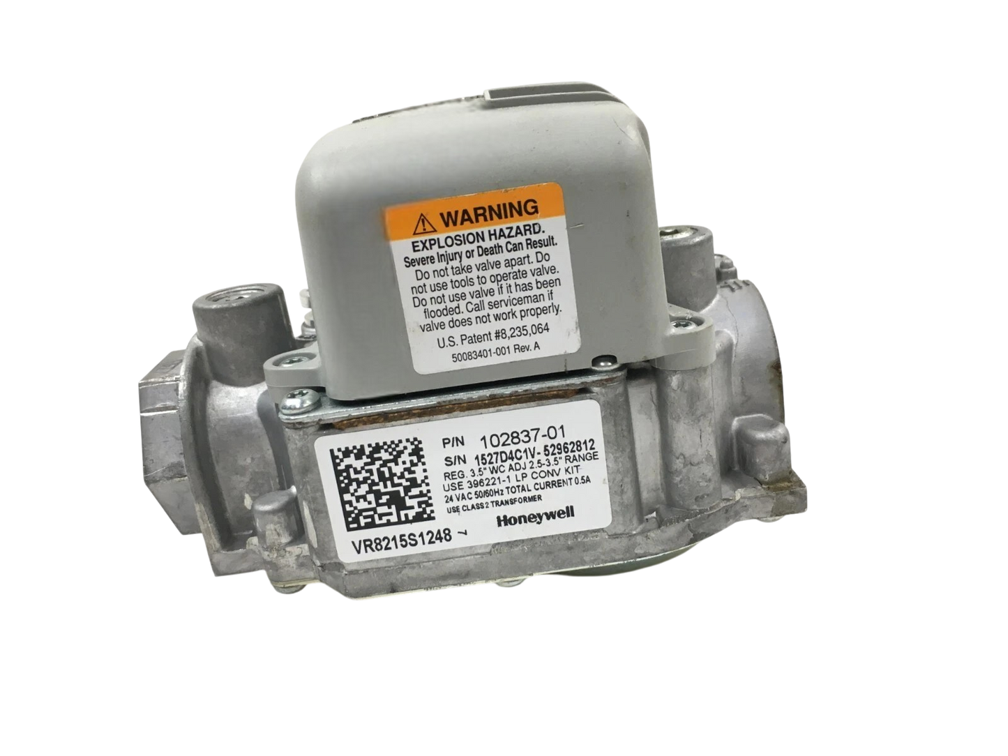 Honeywell VR8215S1248 102837-01 1/2" 24V 1-Stage Direct Ignition Gas Valve