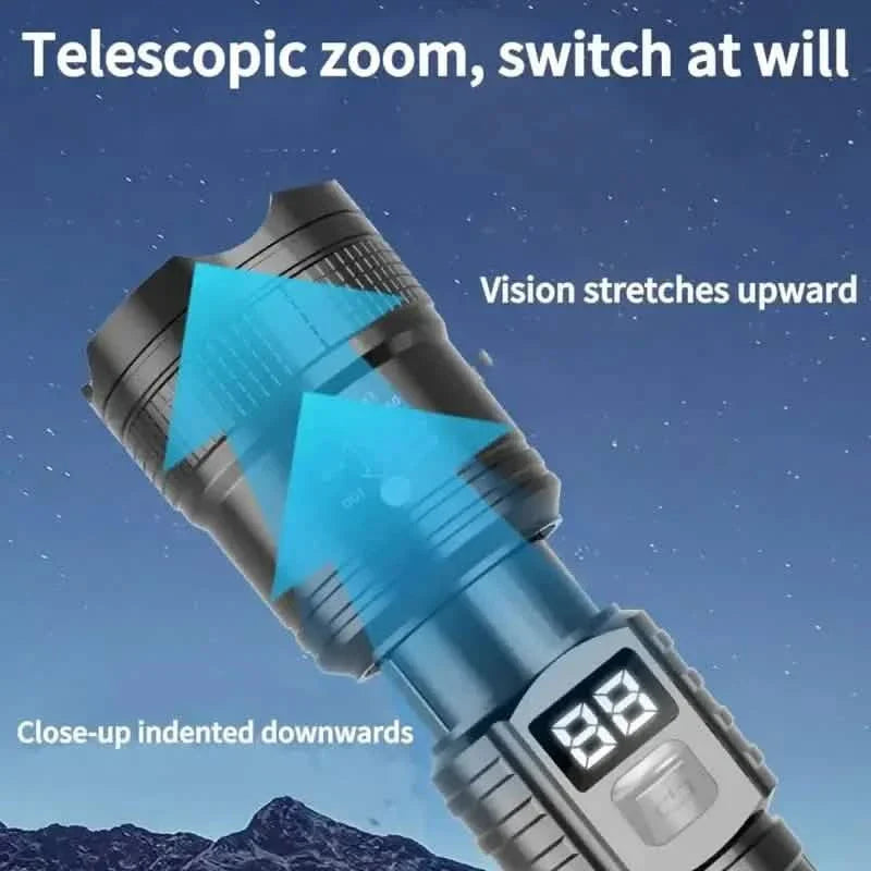 Ultra-Bright Tactical LED Flashlight – 3 Modes, USB Rechargeable, 600 Lumen, Outdoor, Hiking & Camping