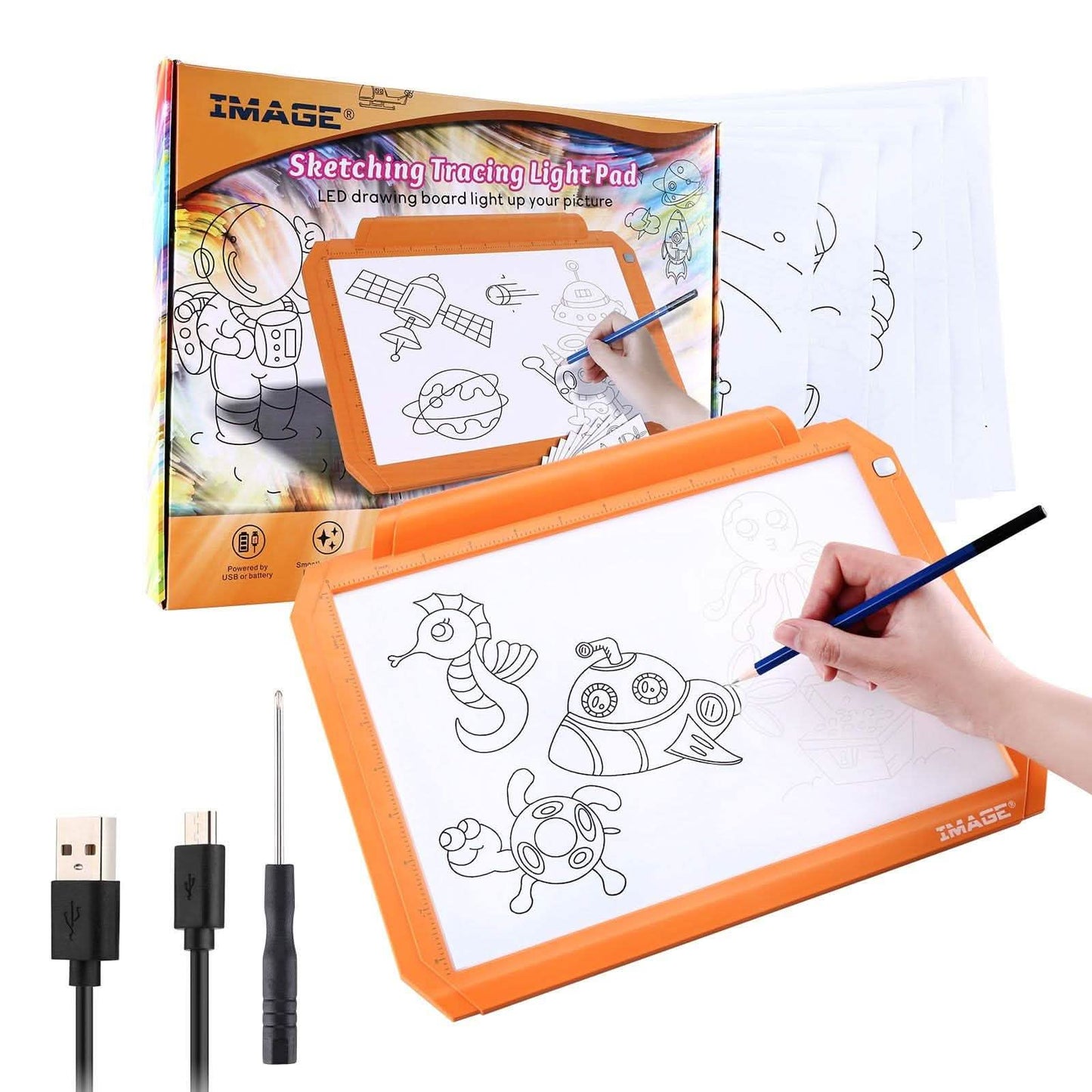 A4 Led Tracing Light Pad Box Memory Function Drawing Sketching Animation