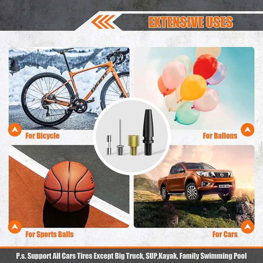 A6 Car Tire Inflator 12V DC Air Compressor Portable Multifunctional Tire Pump 3 LED Lights