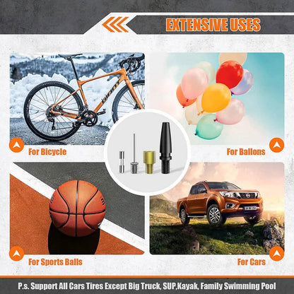 A6 Car Tire Inflator 12V DC Air Compressor Portable Multifunctional Tire Pump 3 LED Lights