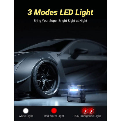 A6 Car Tire Inflator 12V DC Air Compressor Portable Multifunctional Tire Pump 3 LED Lights