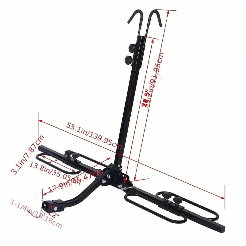 2 Bike Carrier Platform Hitch Rack Bicycle Rider Mount Fold Receiver 2"