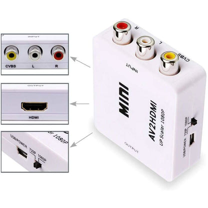 ABLEWE 1080P Mini RCA Composite CVBS Video Audio Converter Adapter