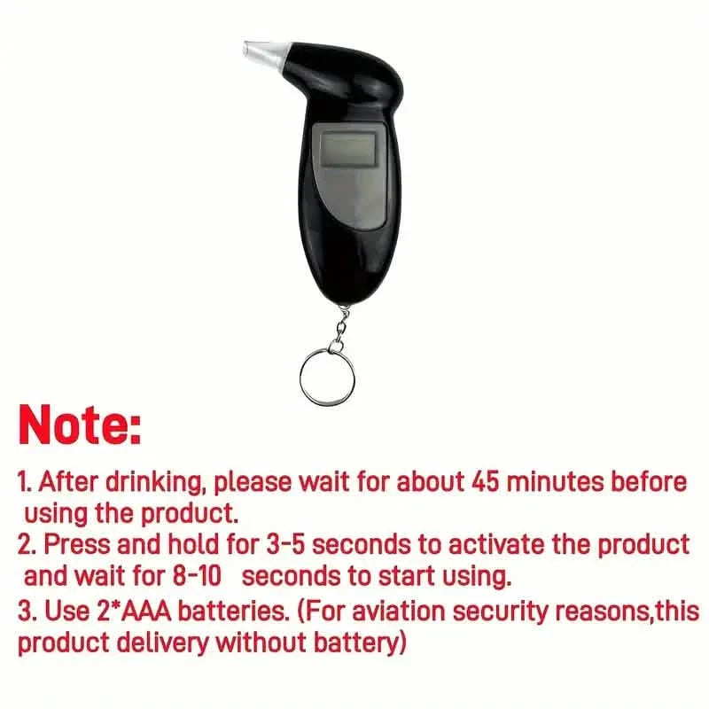 Accurate Personal Breath Alcohol Tester - Instant Blood Alcohol Content Measurement with High-Precision Sensors and LED Display