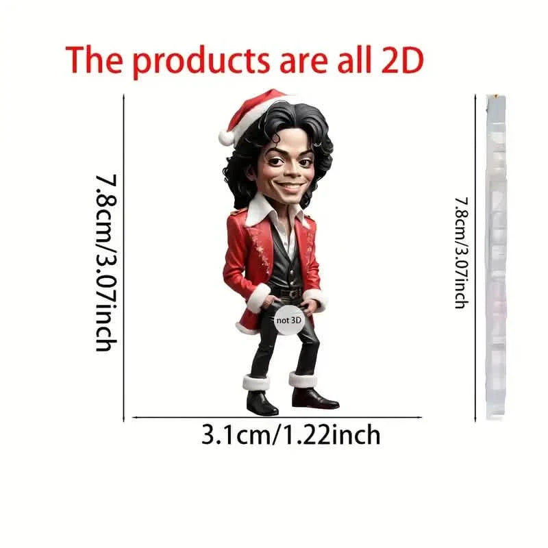 Acrylic Musician Caricature Ornament with Santa Hat
