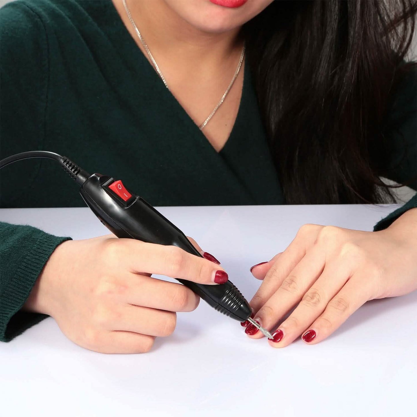 Acrylic Nail Drill Machine 20000RPM with 6 Bits Cuticle Grinder Kit