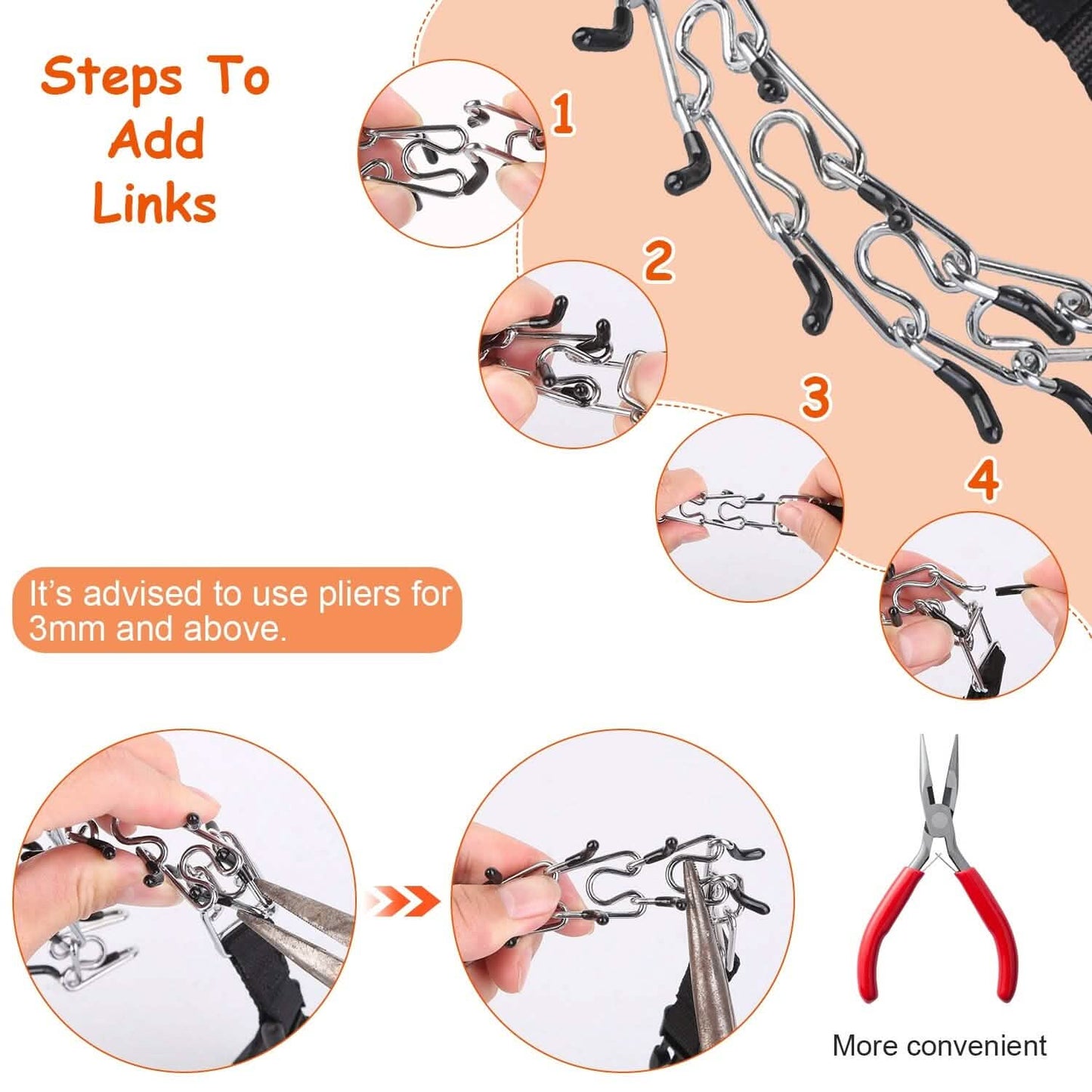 Adjustable Dog Choke Collar Training Chain
