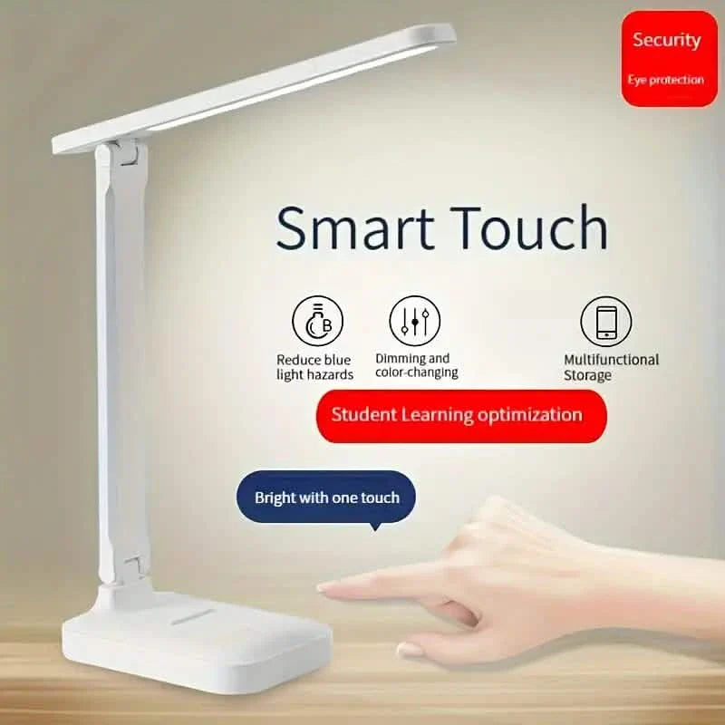 Adjustable LED Desk Lamp with Touch Control, Eye-Care Technology, USB Powered