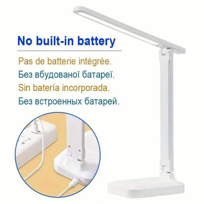 Adjustable LED Desk Lamp with Touch Control, Eye-Care Technology, USB Powered