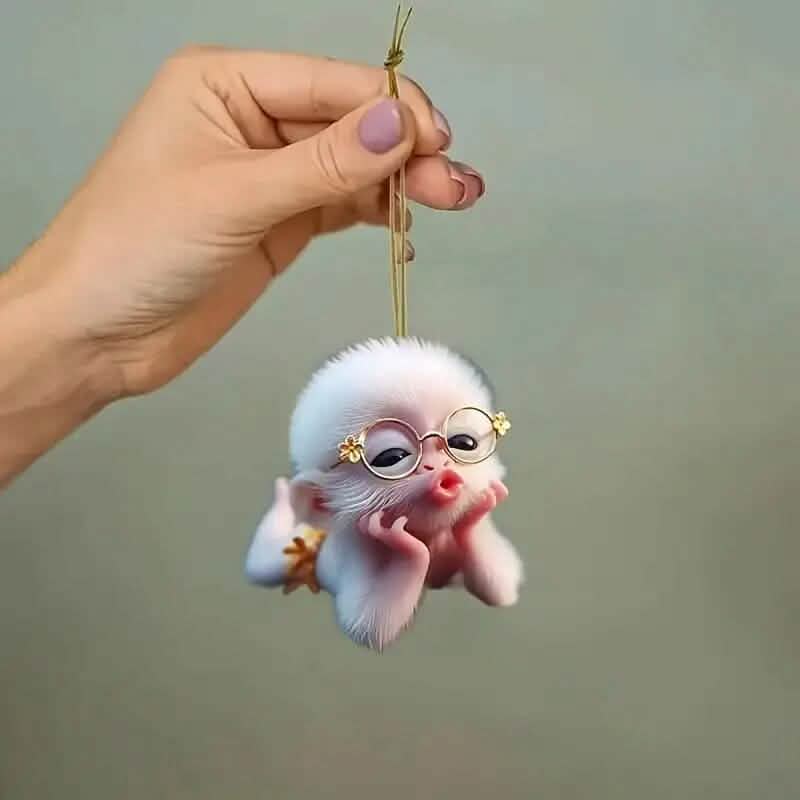 Adorable Monkey Acrylic Car Charm and Christmas Tree Ornament