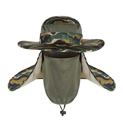 Adult Wide Brim Sun Hat with Neck Face Flap Cover