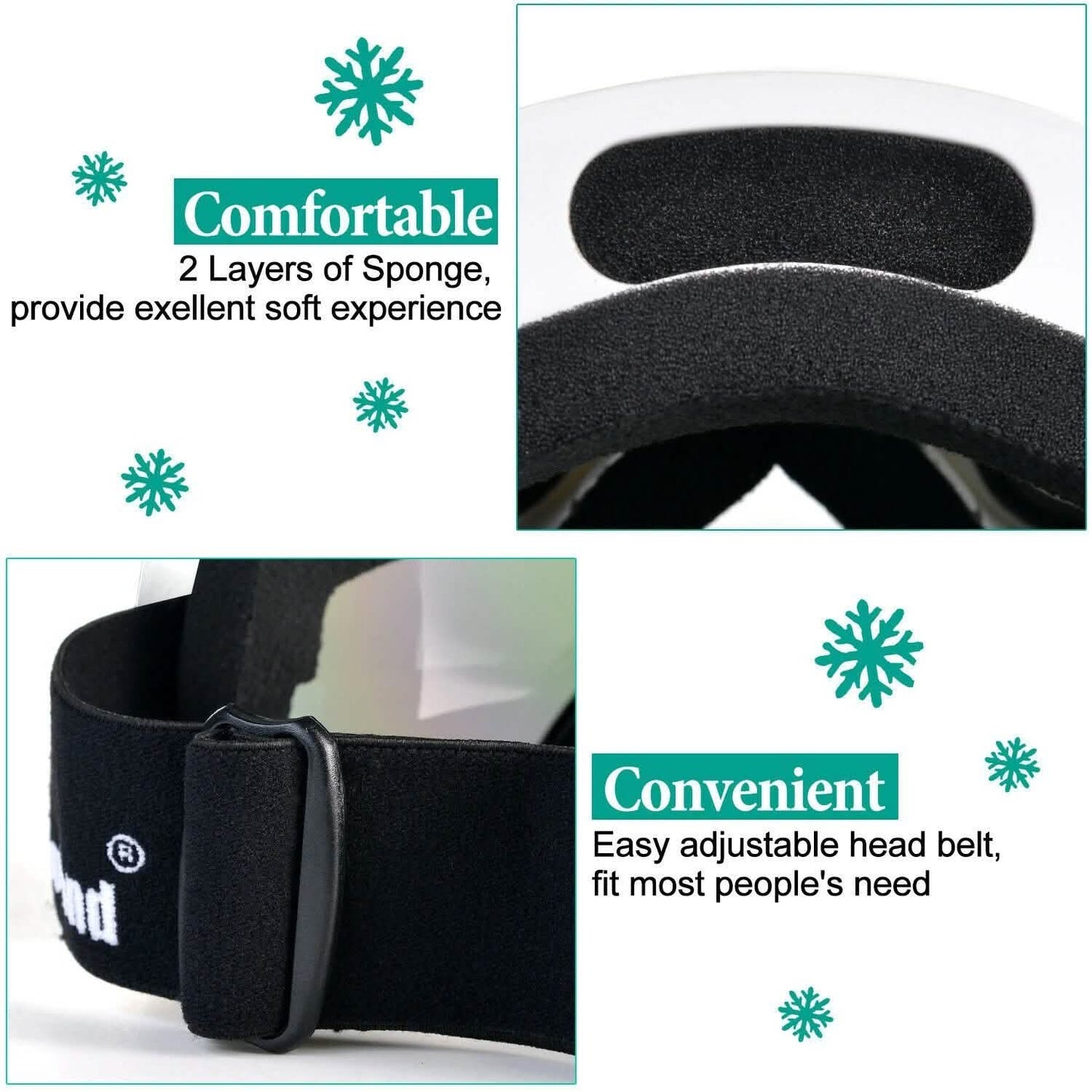Adult Winter Ski Goggles Double Lens Eyewear Sunglasses