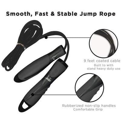 Aduro Sport Speed Jump Rope with Rubberized Non-Slip Handles