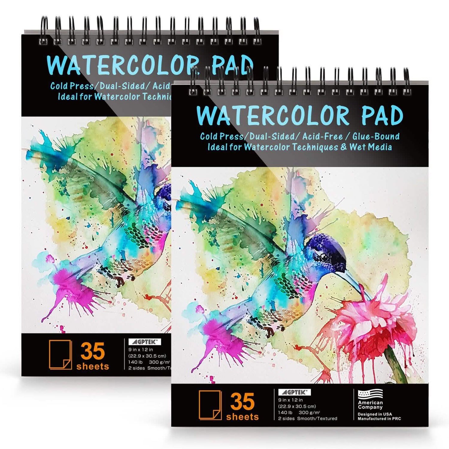 AGPtEk 12 inches 35 Sheets Watercolor Paper Pad
