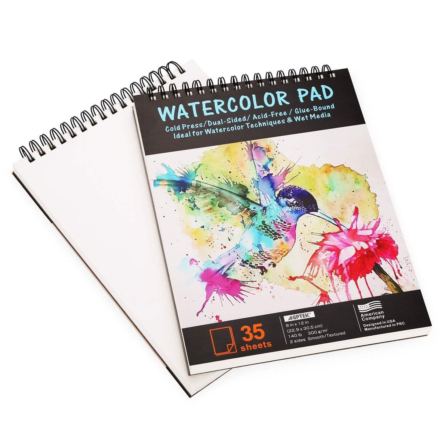 AGPtEk 12 inches 35 Sheets Watercolor Paper Pad
