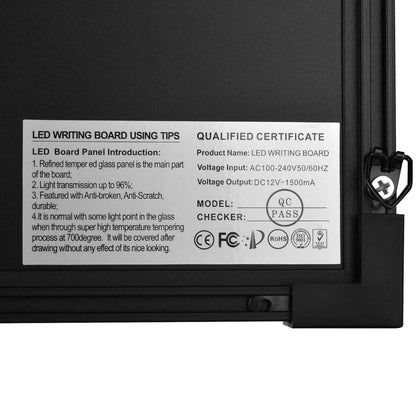 AGPtek 24"×16" LED Message Board Illuminated Erasable with Remote Control