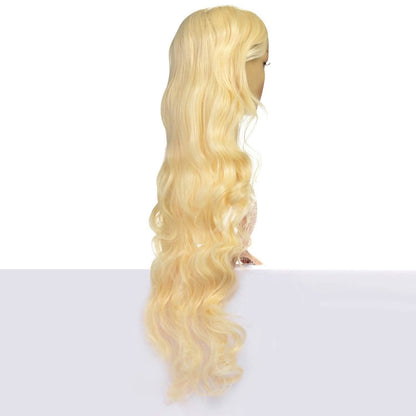 AGPTEK 33 Inch Heat Resistant Curly Wavy Long Wigs Blond Hair