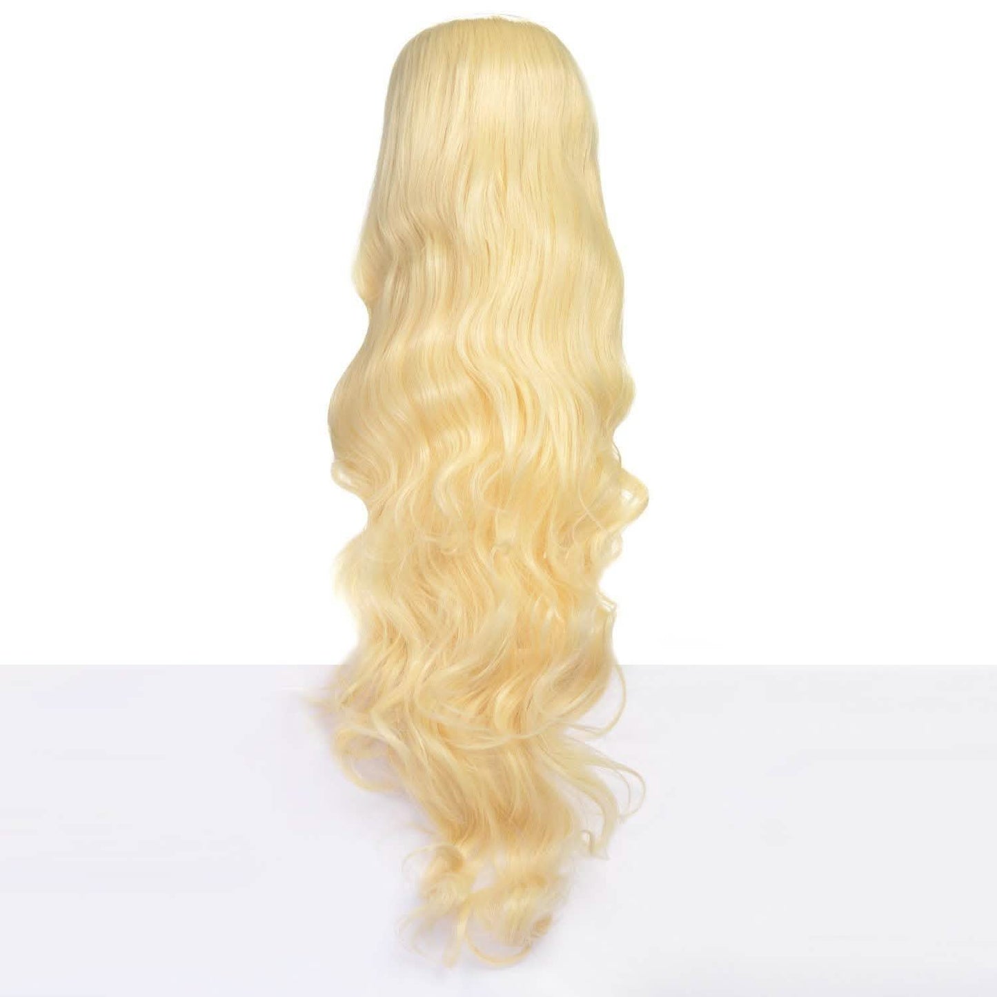 AGPTEK 33 Inch Heat Resistant Curly Wavy Long Wigs Blond Hair