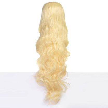 AGPTEK 33 Inch Heat Resistant Curly Wavy Long Wigs Blond Hair