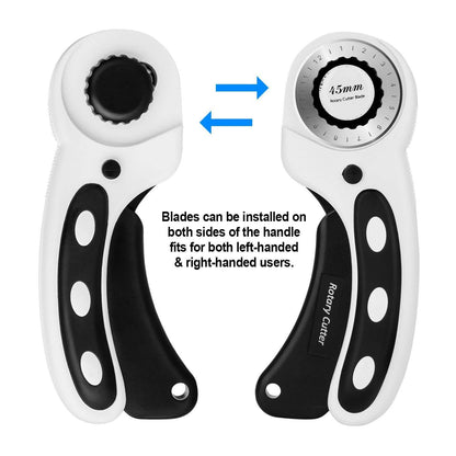AGPtek 45mm Rotary Cutter with 7 Replacement Rotary Blades and Safety Lock