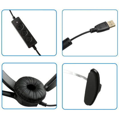 AGPtEK Call Center Hands-Free Noise Cancelling Corded Monaural Headset with Mic Mircrophone