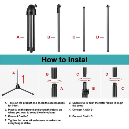 AGPtEK Condenser Microphone Stand with Non-Slip Feet
