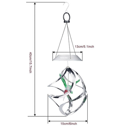 AGPtek Hummingbird Win Wind Chime Color Changing Solar Hanging Lights
