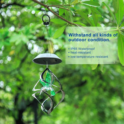 AGPtek Hummingbird Win Wind Chime Color Changing Solar Hanging Lights