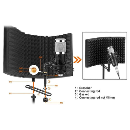 AGPTEK Studio Microphone Foam Shield Soundproofing