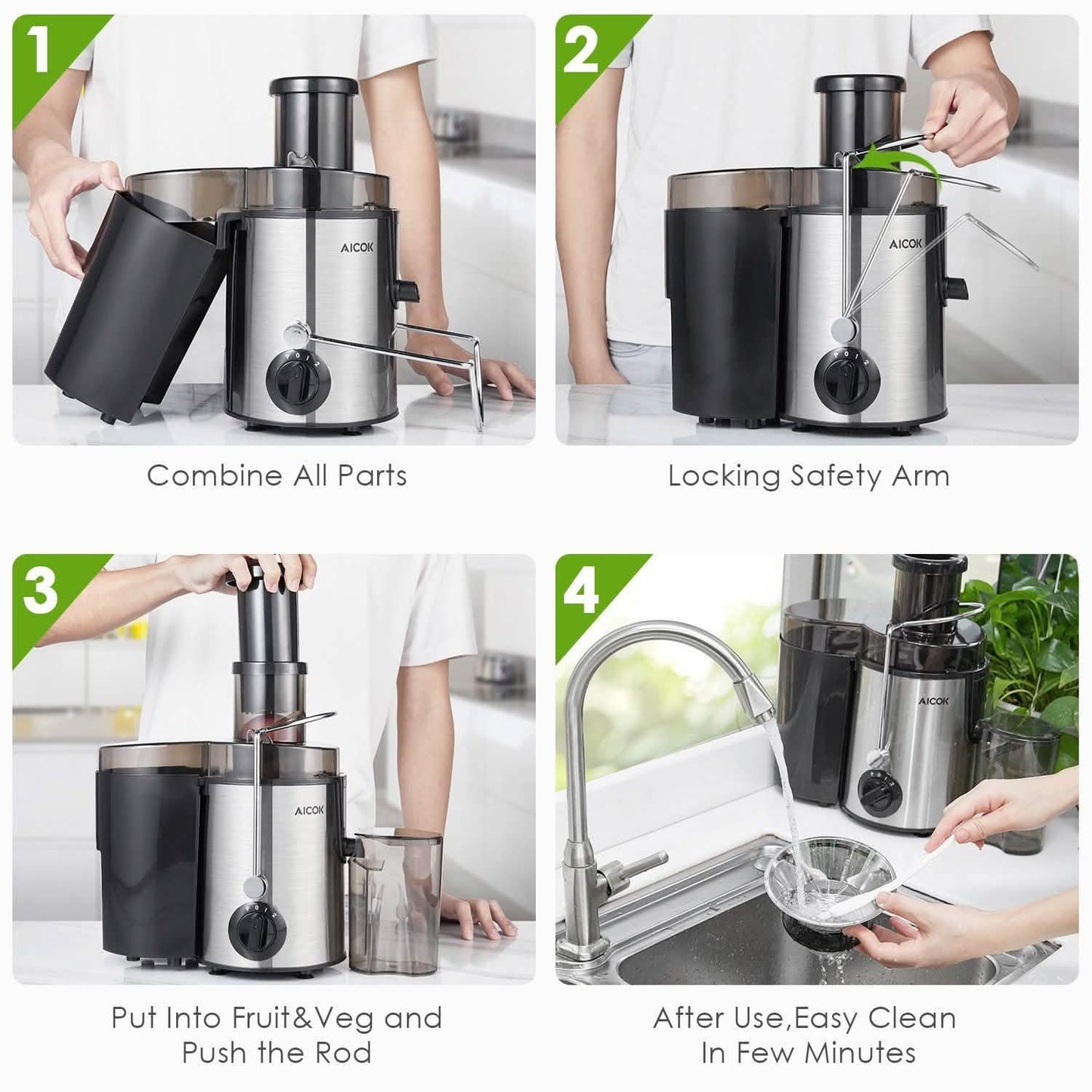 Aicok Juicer Centrifugal Juicer for Whole Fruit and Vegetable