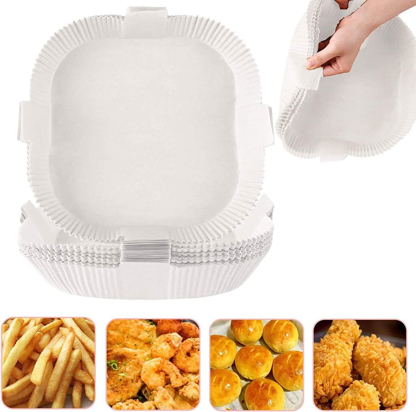 100-Pack: Air Fryer Disposable Paper Liners