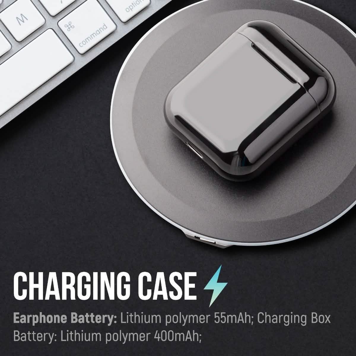 Airbuds Wireless Bluetooth Earphones with Charging Case and Bonus Qi Charging Mat