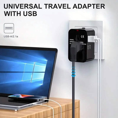 All-in-One Universal Travel Charger with Dual USB Charging Ports