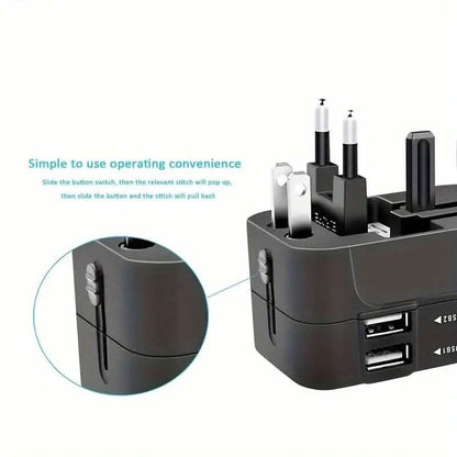 All-in-One Universal Travel Charger with Dual USB Charging Ports