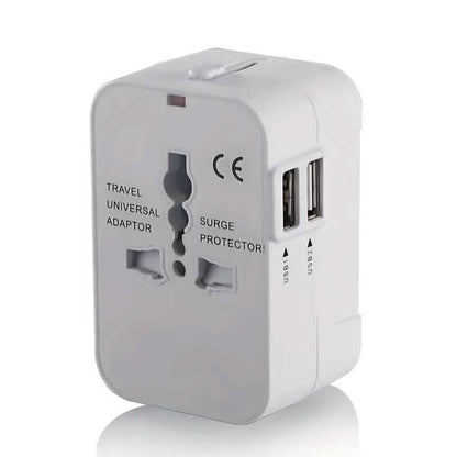 All-in-One Universal Travel Charger with Dual USB Charging Ports
