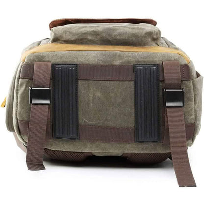 Allacki Waterproof Shock-Resistant Canvas Camera Bag Retro Style Travel Backpack