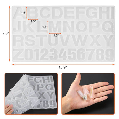 Alphabet Number Silicone Set DIY Casting Mold Jewelry Making Craft